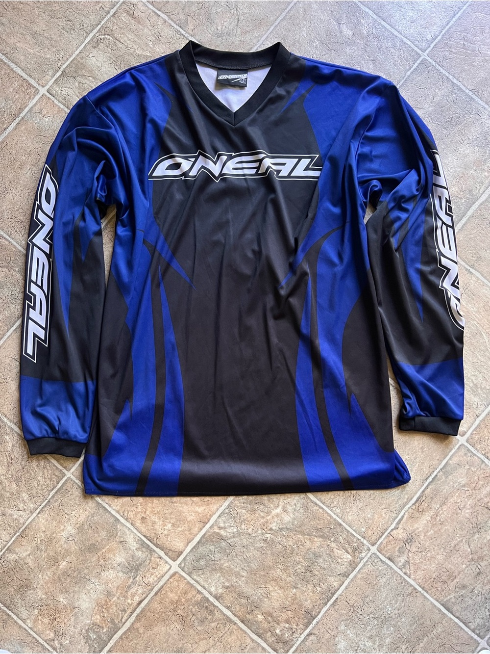 O'Neal Men's Long Sleeve Motocross Jersey - Black & Royal Blue